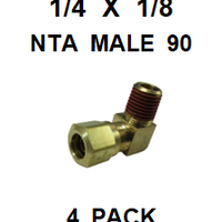 BNM92512  1/4  X  1/8  NTA  MALE  CONNECTORS  (4 PACK)