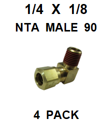 BNM92512  1/4  X  1/8  NTA  MALE  CONNECTORS  (4 PACK)