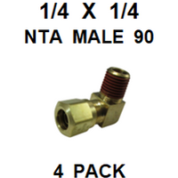 BNM92525  1/4  X  1/4  NTA  MALE  CONNECTORS  (4 PACK)