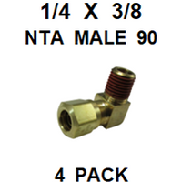 BNM92537  1/4  X  3/8  NTA  MALE  CONNECTORS  (4 PACK)