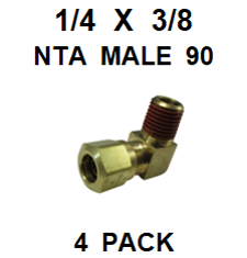 BNM92537  1/4  X  3/8  NTA  MALE  CONNECTORS  (4 PACK)