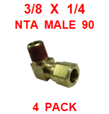 BNM93725  3/8  X  1/4  NTA  MALE  CONNECTORS  (4 PACK)