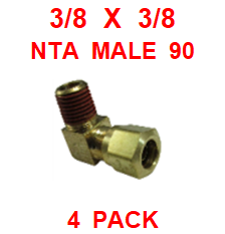 BNM93737  3/8  X  3/8  NTA  MALE  CONNECTORS  (4 PACK)