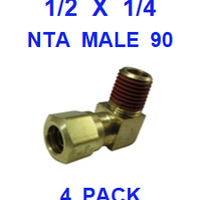 BNM95025  1/2  X  1/4  NTA  MALE  CONNECTORS  (4 PACK)