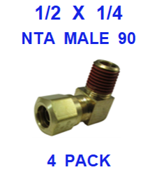 BNM95025  1/2  X  1/4  NTA  MALE  CONNECTORS  (4 PACK)