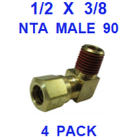 BNM95037  1/2  X  3/8  NTA  MALE  CONNECTORS  (4 PACK)