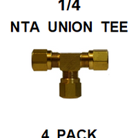 BNUT25  1/4  NTA  UNION  TEE  (4 PACK)