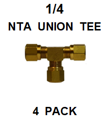 BNUT25  1/4  NTA  UNION  TEE  (4 PACK)