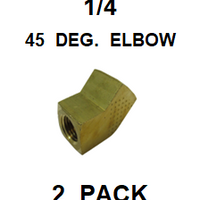 BPE425  1/4  BRASS  ELBOW  45 BARSTOCK  STYLE  (2 PACK)