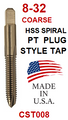 CST008  8-32  HSS SPIRAL  POINT  PLUG  TAP