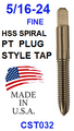 CST032  5/16-24  HSS  SPIRAL  POINT  PLUG  TAP