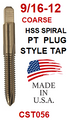 CST056  9/16-12  HSS  SPIRAL  POINT  PLUG  TAP