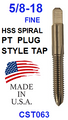 CST063  5/8-18  HSS  SPIRAL  POINT  PLUG  TAP