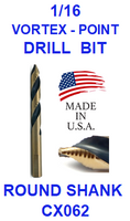 CX062  1/16  VORTEX  POINT  DRILL BIT
