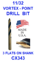 CX343  11/32  VORTEX  POINT  DRILL BIT