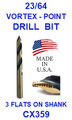 CX343  23/64  VORTEX  POINT  DRILL BIT