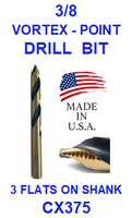 CX375  3/8  VORTEX  POINT  DRILL BIT
