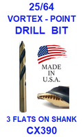 CX390  25/64  VORTEX  POINT  DRILL BIT
