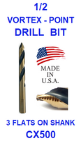 CX500  1/2  VORTEX  POINT  DRILL BIT
