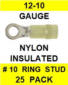E10NR10 NYLON  INSULATED  RING  # 10  STUD (25 PACK)