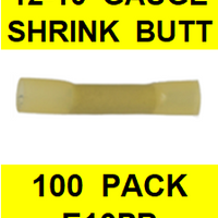 E10PB  12-10  YELLOW  BUTT  POLYOFIN  SHRINK  TERMINAL (100 PACK)