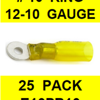 E10PR10  12-10  YELLOW  # 10  RING  POLYOFIN  SHRINK  TERMINAL (25 PACK)