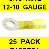 E10PR31  12-10  YELLOW  5/16  RING  POLYOFIN  SHRINK  TERMINAL (25 PACK)