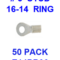 E14BR06  #6  NON INSULATED  16-14  GAUGE  RING  TERMINAL (50 PACK)
