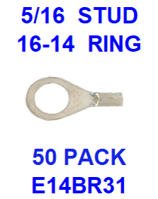 E14BR31  5/16  NON INSULATED  16-14  GAUGE  RING  TERMINAL (50 PACK)