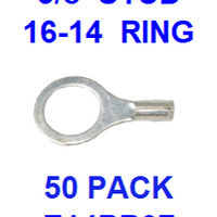 E14BR37  3/8  NON INSULATED  16-14  GAUGE  RING  TERMINAL (50 PACK)