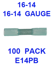 E14PB  16-14  BLUE  BUTT  POLYOFIN  SHRINK  TERMINAL (100 PACK)