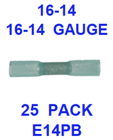 E14PB  16-14  BLUE  BUTT  POLYOFIN  SHRINK  TERMINAL (25 PACK)