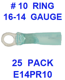 E14PR10  16-14  BLUE  # 10  RING  POLYOFIN  SHRINK  TERMINAL (25 PACK)