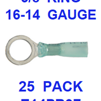 E14PR37  16-14  BLUE  3/8  RING  POLYOFIN  SHRINK  TERMINAL (25 PACK)