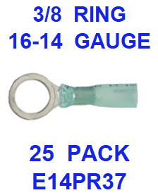 E14PR37  16-14  BLUE  3/8  RING  POLYOFIN  SHRINK  TERMINAL (25 PACK)