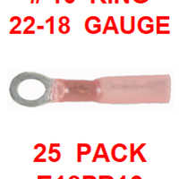 E18PR10  22-18  RED  # 10  RING  POLYOFIN  SHRINK  TERMINAL (25 PACK)