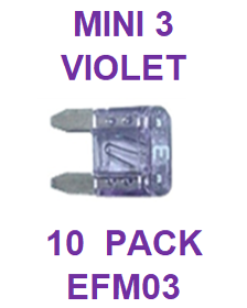 EFM03  3  AMP  MINI FUSE (10 PACK)