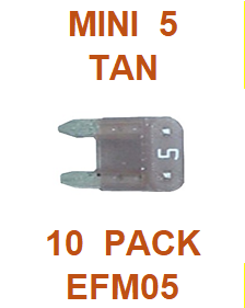 EFM05  5  AMP  MINI FUSE (10 PACK)