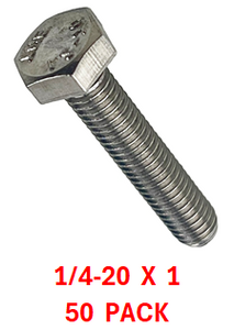 G2B1025100 1/4-20 X 1 S/S BOLT 50 PACK