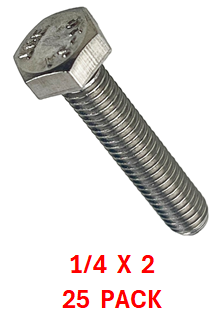 G2B1025200 1/4-20 X 2 S/S BOLT 25 PACK