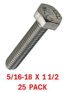 G2B1031150 5/16-18 X 1 1/2 S/S BOLT 25 PACK