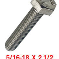 G2B1031250 5/16-18 X 2 1/2 S/S BOLT 10 PACK