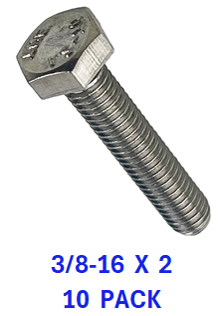 G2B1037200 3/8-16 X 2 S/S BOLT 10 PACK