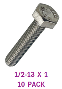 G2B1050100 1/2-13 X 1 S/S BOLT 10 PACK