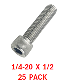 G2H1025050 1/4-20 X 1/2 SOCKET HEAD CAPSCREWS 18-8 25 PACK