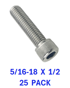 G2H1031050 5/16-18 X 1/2 SOCKET HEAD CAPSCREWS 18-8 25 PACK