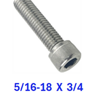 G2H1031075 5/16-18 X 3/4 SOCKET HEAD CAPSCREWS 18-8 25 PACK