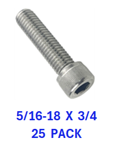 G2H1031075 5/16-18 X 3/4 SOCKET HEAD CAPSCREWS 18-8 25 PACK