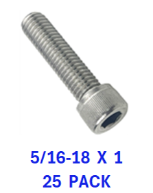 G2H1031100 5/16-18 X 1 SOCKET HEAD CAPSCREWS 18-8 25 PACK