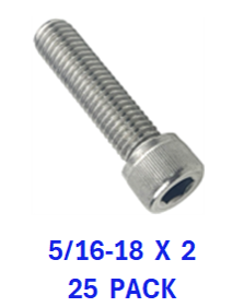G2H1031200 5/16-18 X 2 SOCKET HEAD CAPSCREWS 18-8 25 PACK